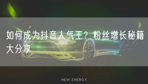 如何成为抖音人气王？粉丝增长秘籍大分享