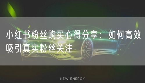 小红书粉丝购买心得分享：如何高效吸引真实粉丝关注