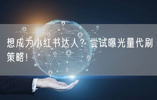 想成为小红书达人？尝试曝光量代刷策略！