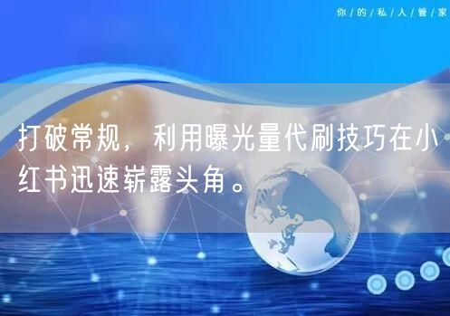 打破常规，利用曝光量代刷技巧在小红书迅速崭露头角。